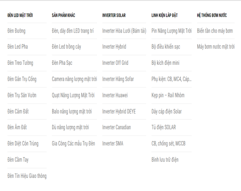 thiết bị điện, vật tư điện NĂNG LƯỢNG MẶT TRỜI